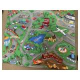 Roadway play mat W/ cars & keys. 36x 44in