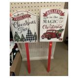 2 wooden Christmas Signs