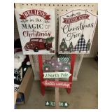 3 cnt Christmas Signs (wooden) 1 pc needs glued