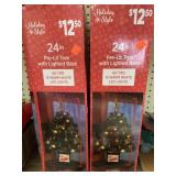 2 cnt - 24 inch Pre-Lit Tree w/ Lighted Base