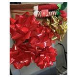 5 Large Bows & 2 Elf Leg Stales Decor