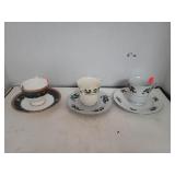 Lot of 3 teacups & saucers.  Christmas designs.