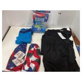 Mixed lot briefs. Head wraps.  Shorts.