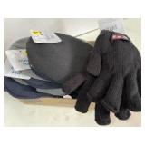 10 stocking hats & 1 pr gloves.