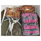 6 ladies tops. S, Med, large, 2XL.