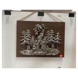 Wood and Metal 3D Plaque of Bears