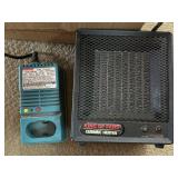 2 pc lot. Makita charger. King of Fans ceramic