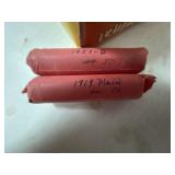 2 rolls pennies.  1957 - D & 1919 - plain.