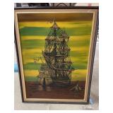 Texturized painting. Pirate Ship / Ghost Ship.