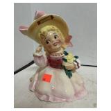 Ceramic girl double planter. Souvenir of Columbia