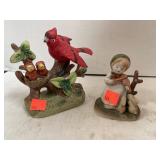 2 pc figurine set. Cardinal & Little girl w/