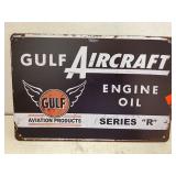 GULF Aircraft Engine Oil metal sign. 12x 8in.