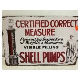 SHELL PUMPS metal sign 12x8in.