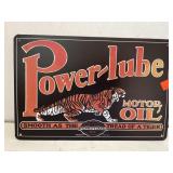 POWER-LUBE Pennsylvania Oil metal sign 12x8in.