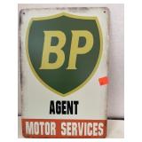 BP Motor Services metal sign 12x8in.