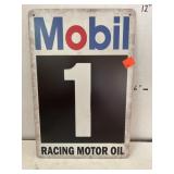 MOBIL 1 Racing Motor Oil.  metal sign 12x8in.