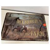Farm Memories  metal sign 12x8in.
