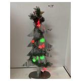 Galvanized tree w/ lights.  18in tall approx.