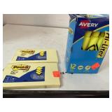 2 pkg Post-it notes.  11 Hi-Liters.