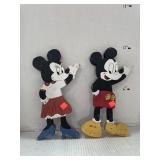 Vintage Mickey & Minnie Mouse 12 in. Wooden