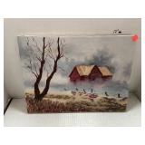 Canvas Barn Oil Painting - 12 in. x 16 in.