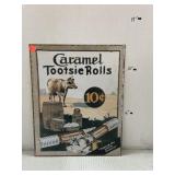 Metal Caramel Tootsie Roll Sign - 15 in. x 12 in.