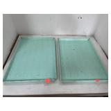 2 ct. - Vintage Metal Trays - approx. 10 in. x 14