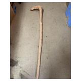 Hand Carved Wooden Walking Stick. Approximately