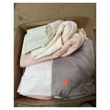 Box of Various Sheets and Linens
