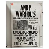 Andy Warhol Cardboard Sign (app 20x12in)