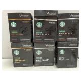 Star Bucks single use pods.  5 boxes Decaf
