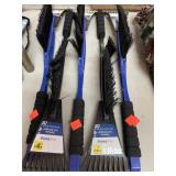 5 blue ice scrapers w/ snow brush