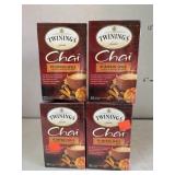 4 boxes TWININGS Chai Pumpkin Spice. 20 yea bags/