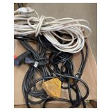 3 extension cords 2 with multi plugs.
