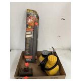 Lot of Electric Air Pump, Safety Tape, & Gavel