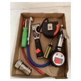 Lot of Various Tools - Tape Measurer, Air Gauge,