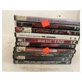 Lot of 10 DVDs.  Mostly Horror