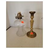 Kerosene Lamp Base & Brass Candle Stick