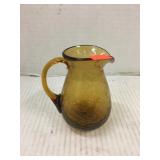 Small Glass Pitcher
Amber Crackle