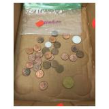 Canadian money
1 cent, 10 cent, 25 cent and 1