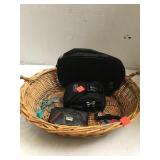 Basket with Miscellaneous Cases
Canon Camera, LG