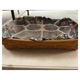 Longaberger basket w/ divided plastic & fabric