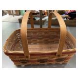 Longaberger basket w/ plastic liner. One handle