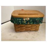Longaberger Recipe Card Basket w/Floral Liner