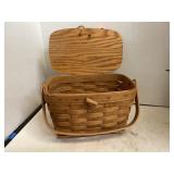 Longaberger Rectangular Basket w/Wooden Handle