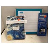 Lot including IPad case, To Do Dry Erase Board