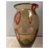 Lovely Red and Amber Decorative Vase.