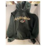 Green Bay Packers Hooded Sweatshirt. Size M