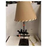 Metal Table Lamp w/Naive American Silhouette