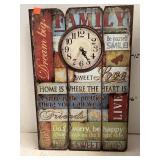 Decorative Battery Clock w/Inspirational Sayings